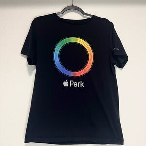 Apple Park Black T-Shirt with Rainbow Logo